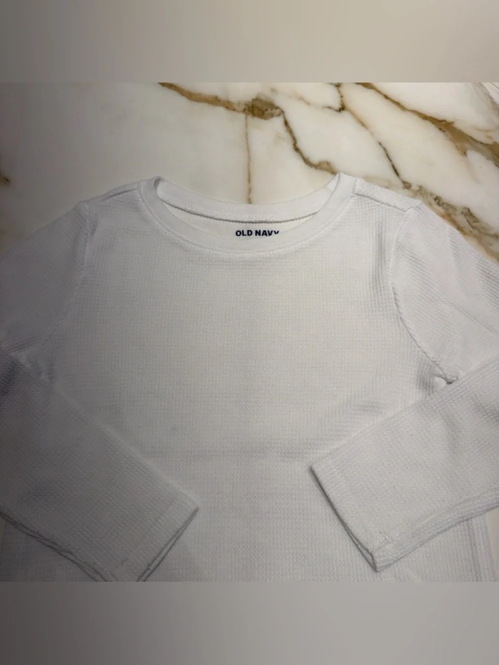 Old Navy White Kids Long-Sleeve Thermal Tee
